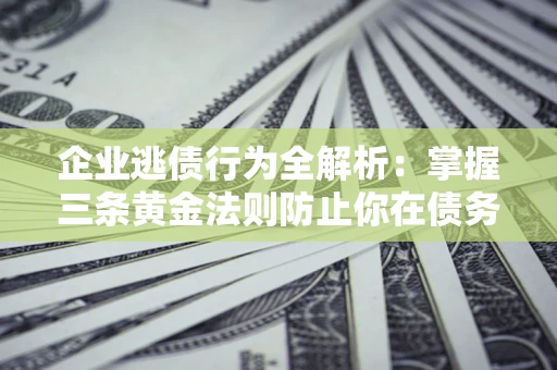 北京企业逃债行为全解析：掌握三条黄金法则防止你在债务乱局中“踩雷”